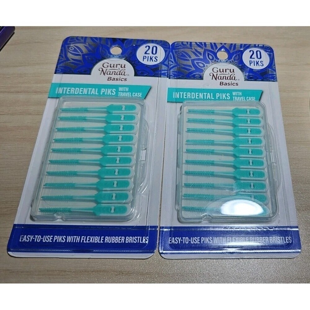 Interdental Picks with Travel Case for Teeth Cleaning - Flexible Rubber Bristles